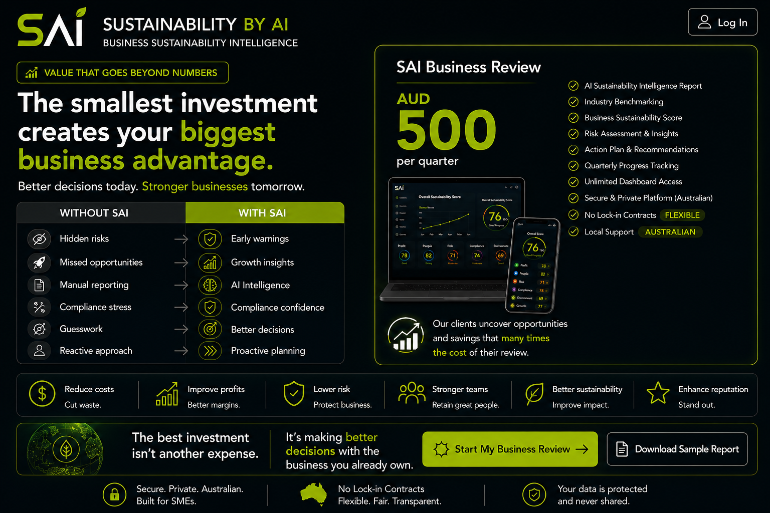 Sustainability By AI V3 screen 5 — pricing and value